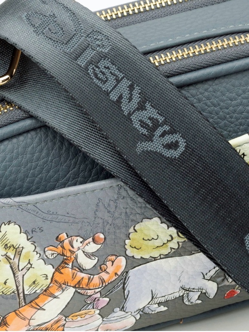 Disney WondaPop Gray Eeyore Double Zipper Crossbody/Shoulder Bag - Picture 3 of 12